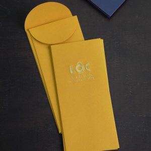 Bao Lì Xì Ép Kim Nhũ Vàng Chữ Tết – Lộc – Phúc 8x17,5cm – CBN Design