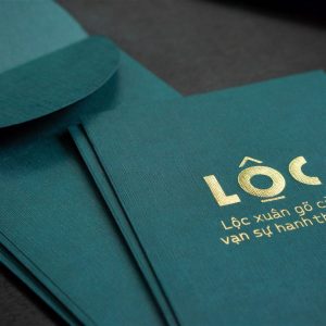 Bao Lì Xì Ép Kim Nhũ Vàng Chữ Tết – Lộc – Phúc 8x17,5cm – CBN Design