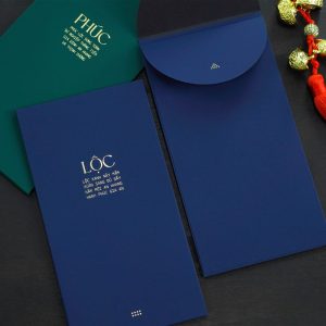 Bao Lì Xì Giấy Nhung Ép Kim Chữ Phúc – Lộc 10x19cm – CBN Design