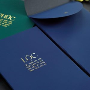 Bao Lì Xì Giấy Nhung Ép Kim Chữ Phúc – Lộc 10x19cm – CBN Design