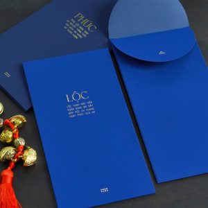 Bao Lì Xì Giấy Nhung Ép Kim Chữ Phúc – Lộc 10x19cm – CBN Design